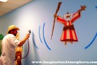 Painting Bible Story Murals at Lindsay Lane Baptist Church